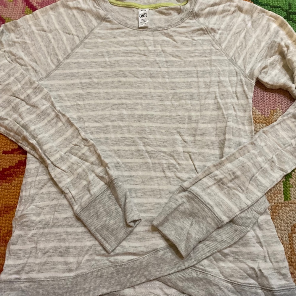 Athleta Girl stripe sweatshirt